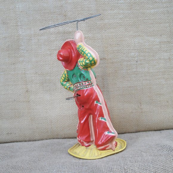 Vintage Round-up Tex Whirling Cowboy Celluloid Wind-up Toy - Picture 4 of 16